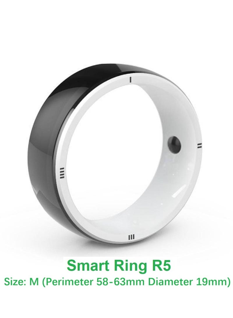 JAKCOM Smart Ring JAKCOM R5 Newest Intelligent Wearable Device, Build-in 6 RFID Cards, 128GB Wireless Disk Sharing, 2 Health Stones, NFC Functions for iPhone/Android, Tai Chi Design makes you full of Luck, Size: M (Perimeter 58-63mm, Diameter 19mm) - Image 1